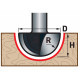 Fréza čelní oblá (vypouklá) do dřeva, R6,3xD12,7xH10, stopka 8mm, EXTOL 8802126