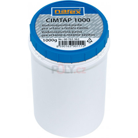 Řezná pasta CIMTAP 1000g, vodou ředitelná, poměr ředění až 1:4 (1 díl pasty : 4 dílům vody), Narex 00763362